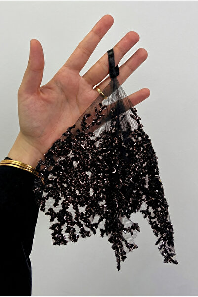 ZEYMERADE Black Bride Groom Handkerchief, Crystal Glass Beads, Henna Halay We...