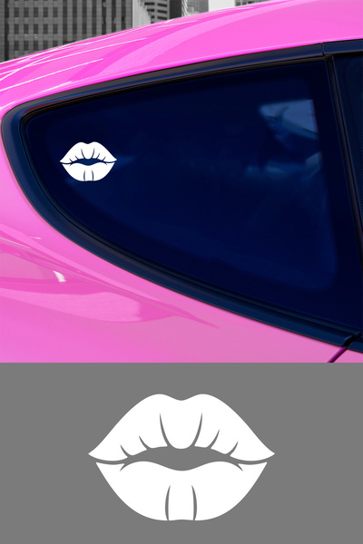 New Jargon Öpücük Oto Sticker - Dudak Çıkartması - Araba Motor Plaka Sticker ...