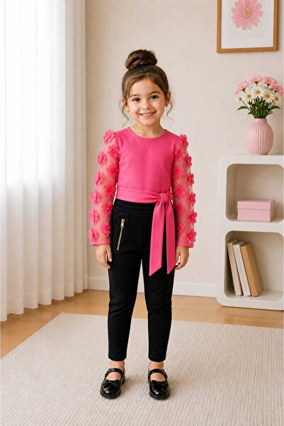 muzur r kids muzur r kids Bluză cu mâneci cu detalii florale pentru fete - Se...