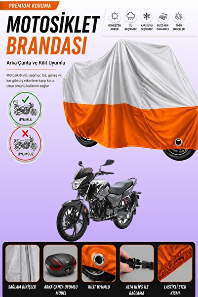 Cemku Double Gray Top - Orange Bottom, Rear Bag Compatible Asian Hero 125 Mot...