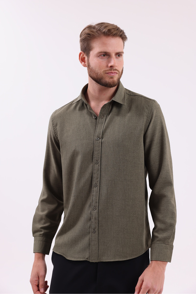 NIVARO Regular Fit Long Sleeve Breathable Linen Textured Easy-Iron Comfortabl...