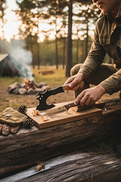SürLaz 2 Parça Outdoor Kamp Seti İsme Özel Babalar Günü Hediyesi Kılıf Hediyeli