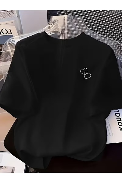 puolikuu Tricou cu imprimeu mixt pentru femei, confortabil, cu croială lejeră