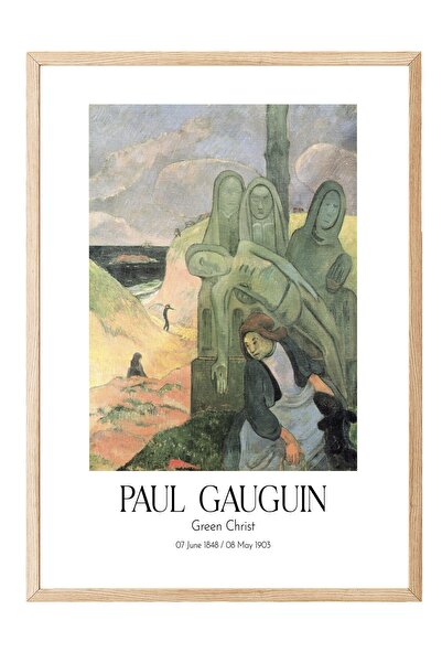 Postifull Paul Gauguin - Hristos Verde, Tablou înrămat pe lemn, Seria de artă...