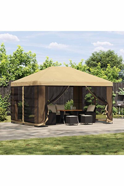 vidaxl Foisor 4 Ã— 3 m Crem Poliester si ot›el 190 gsm