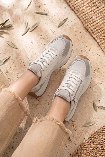 Stilbagshoes Carol Yan Zipper Detail Imported Model Women's Sneakers White