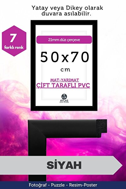 Atlas Sanat Galerisi 21mm-50x70 Cm Mat Pvc Li Camsız Fotoğraf Puzzle Belge Çe...