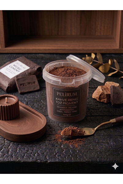 Pelirum Toz Kahve Pigment 100 gr - Dekoratif Taş Tozu Renklendirici Renk Tozu...