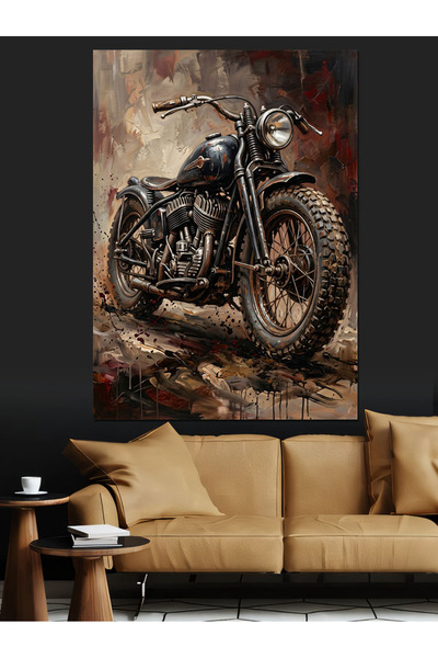 Artmeg Pânză decorativă cu aspect ruginit și vechi de motocicletă clasică - T...