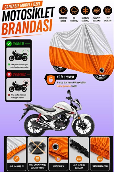 Cemku Twin غطاء محرك متوافق مع هوندا CB 125 F باللون الرمادي من الأعلى والبرت...