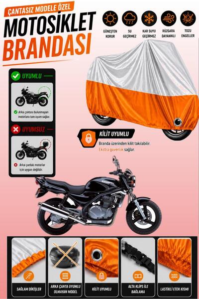 Cemku Twin Top Gray - Bottom Orange Kawasaki Er-5 Compatible Engine Cover, Re...