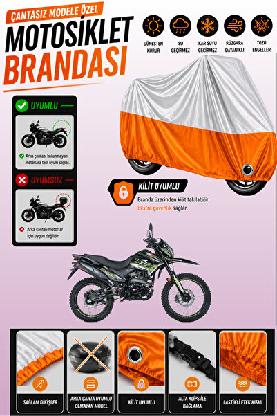 Cemku Twin غطاء محرك متوافق مع RKS XVR250 باللون الرمادي من الأعلى والبرتقالي...