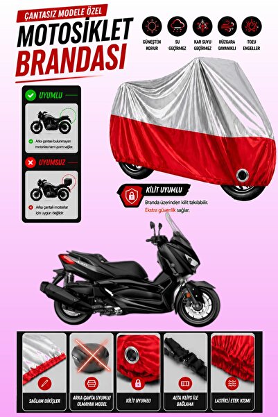 Cemku Twin غطاء محرك ياماها X-Max 400 Iron Max باللون الرمادي من الأعلى والأح...