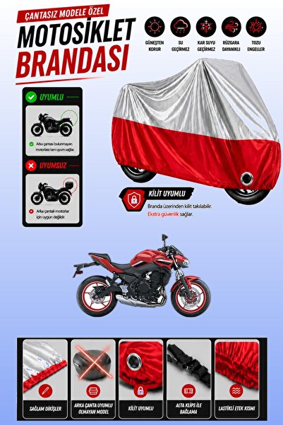 Cemku Twin غطاء محرك متوافق مع كاواساكي Z 650 باللون الرمادي من الأعلى والأحم...