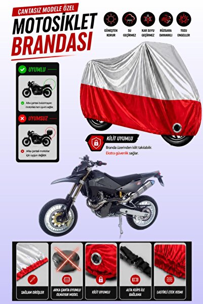 Cemku Twin غطاء محرك متوافق مع Husqvarna SM 610 باللون الرمادي من الأعلى والأ...