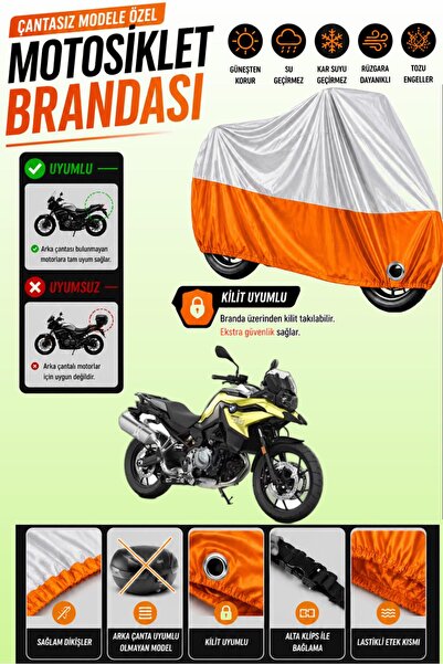 Cemku Twin غطاء محرك متوافق مع BMW F 750 باللون الرمادي من الأعلى والبرتقالي ...