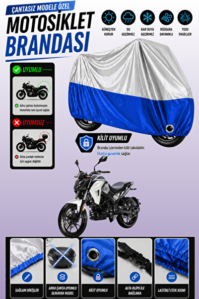 Cemku Twin غطاء محرك متوافق مع SYM NH X 125 باللون الرمادي من الأعلى والأزرق ...