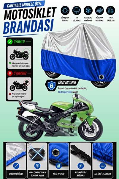 Cemku Twin غطاء محرك متوافق مع كاواساكي ZX-7 R باللون الرمادي من الأعلى والأز...