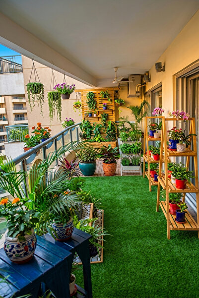 VİTALİHOME Grass Dekoratif Suni Çim Halı Balkon Bahçe Teras İç Dış Mekan Yeşi...