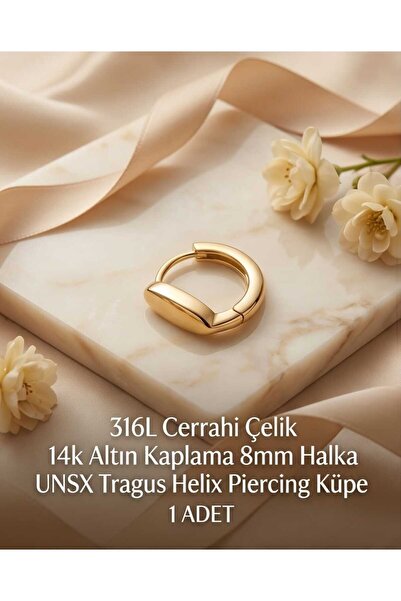Lunexa 316L Cerrahi Çelik Altın Kaplama Kararmaz Alerji Yapmaz Zirkon Taş Fig...