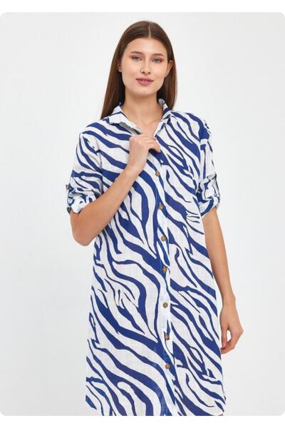 Org Marka Store HEAVEN 1550 Şantuklu Desenli Uzun Kol Tunik