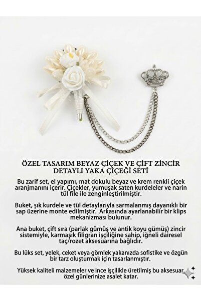 Ars Magic Box ARS EL YAPIMI ZİNCİRLİ ÇİÇEK YAKA İĞNESİ - ÖZEL TASARIM 26ÇEŞİT...