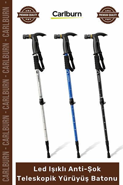 Carlburn #Baston Dağcılık Amortisörlü 110cm Outdoor Sağlam Led Işıklı Anti Şo...