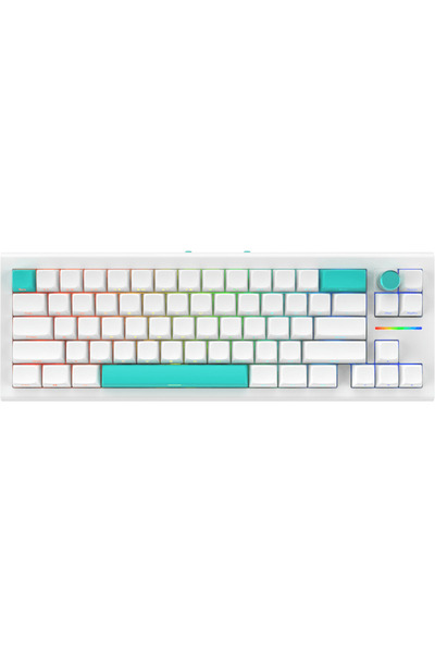 NUBI Tastatură gaming NK68 Pro, RGB, Mecanică, Albă