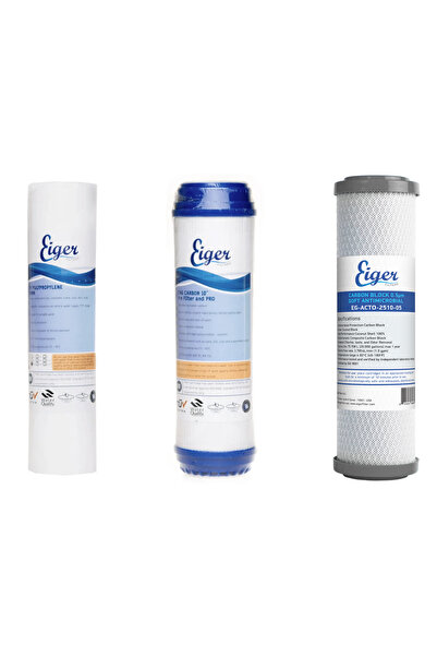 Eiger Filter Eiger Σετ Φίλτρων PP & GAC & CTO 0.5μm για Συσκευές 3 Σταδίων Άν...