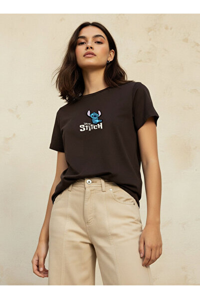 SP Characters Cotton T-shirt with Stitch Applique Detail
