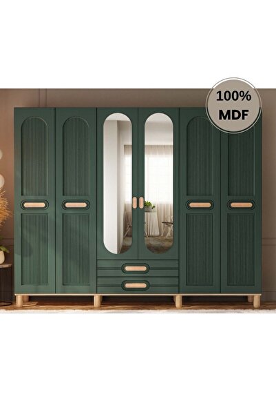 comiet Begonya 6 Kapak Mdf Ayaklı Tasarım Gardırop