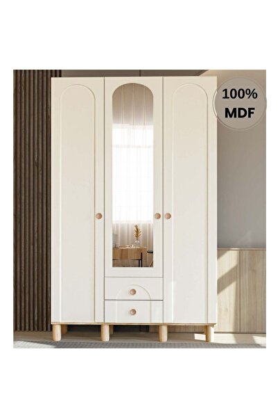 comiet Papatya 3 Kapak Mdf Ayaklı Tasarım Gardırop
