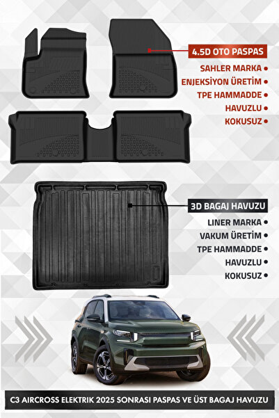 Sahler Citroen C3 Aircross Elektrikli 2025 Sonrası Uyumlu 4.5D Premium Havuzl...