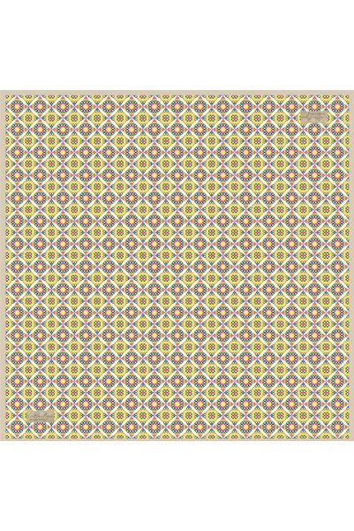 LA BOUTIQUE Sura Pure Silk Scarf 2338 - 08 White Mixed Pattern