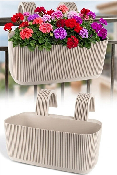 LUZAB Plastik Balkon Saksı Boş Çiçek Sarmaşık Bitki Saksısı