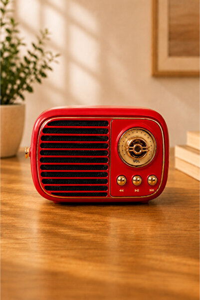 Cephone TR Retro Bluetooth Hoparlör Kablosuz Taşınabilir Nostaljik Speaker TF...