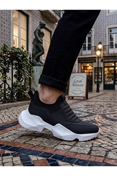 BOA Aba0402 Laceless Comfortable High Sole Black Sports Half Ankle Men's Boots
