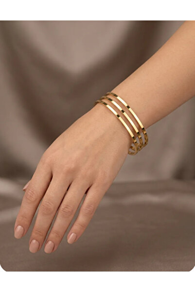 ARLİNA KLASİK 3LÜ ÇELİK AJDA BİLEZİK 65MM