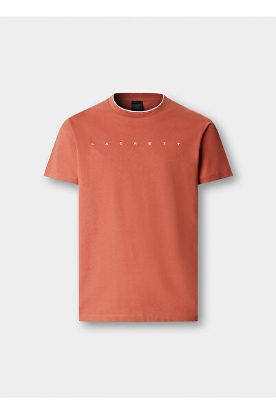 Hackett London Orange Pure Cotton Men Premium T-Shirt