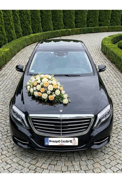 Bello Carino High quality decoration products Set 2 bucăți – Plăcuțe auto pentru nuntă – "Proaspăt Căsatoriți", 52 x 12 cm