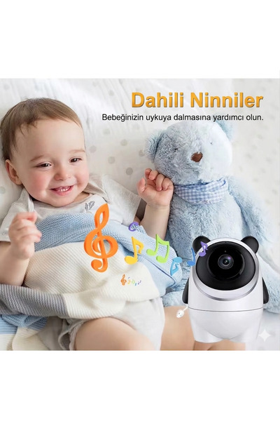 TECHNOM 720P HD Akıllı 4.3 inç Renkli Ekranlı Gece Görüşü & Sıcaklık Sensörlü Bebek Monitörü