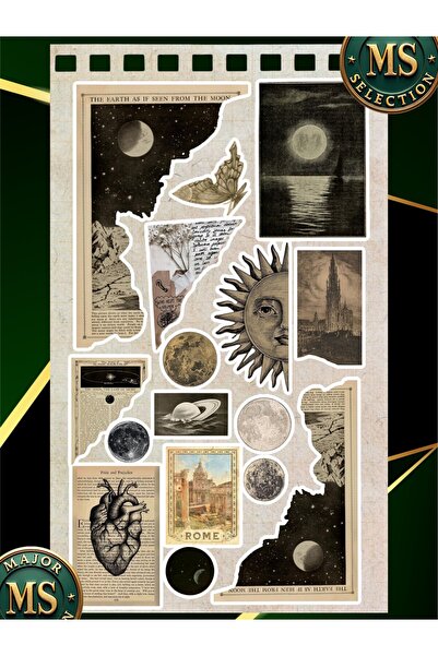 Major Selection Set naljepnica Dark Academia Vintage Moon | Estetske naljepni...