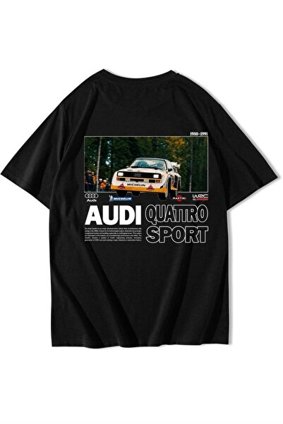 BRZ COLLECTION Tricou Unisex Oversize Quattro Sport Audi Negru