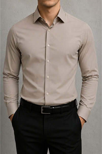 Zikuv Slim Fit Long Sleeve Easy Ironing Sweat-Absorbing Breathable Fabric Tie...