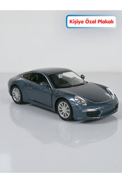 bebeym Porsche 911 Metal Oyuncak Araba Gri - Kişiye Özel Plakalı