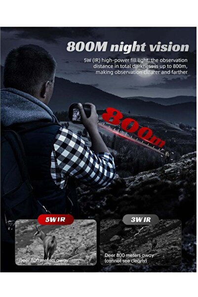 MOCOM 10X Digital Zoom Night Vision Monocular with 2" HD Screen – 2624FT Range, 12MP Photos & Video Recording, 850NM Infrared