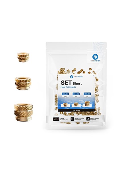 CNC Kitchen Piulite inserabile - set scurt 200 bucăți