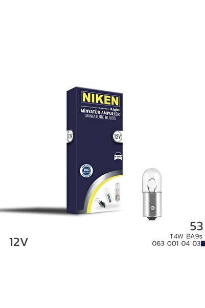 Niken 53 Ampul 12V (T4W) BA9S 10'Lu