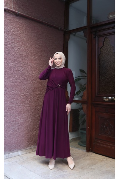 NİSUM MODA Φόρεμα Sandy με πλαϊνές αγκράφες