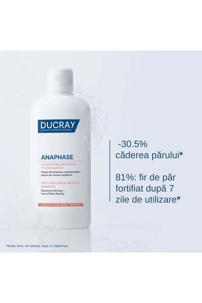 Ducray Șampon complementar împotriva căderii părului, reactivă anafaza, Ducray, 400 ml